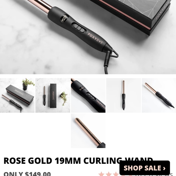 FoxyBae Rose Gold 19mm Curling Wand - Picture 1 of 3